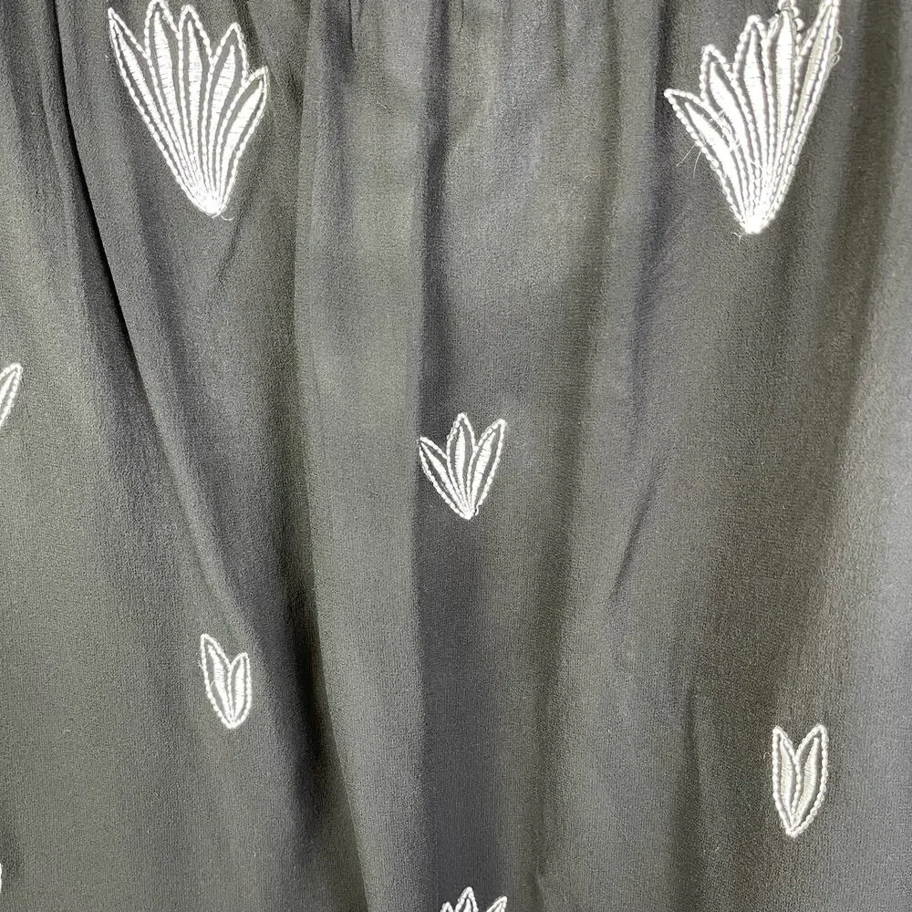 Richard Malcolm Women 6 100% Silk Skirt Romantic Goth Black Sheer Feminine lined